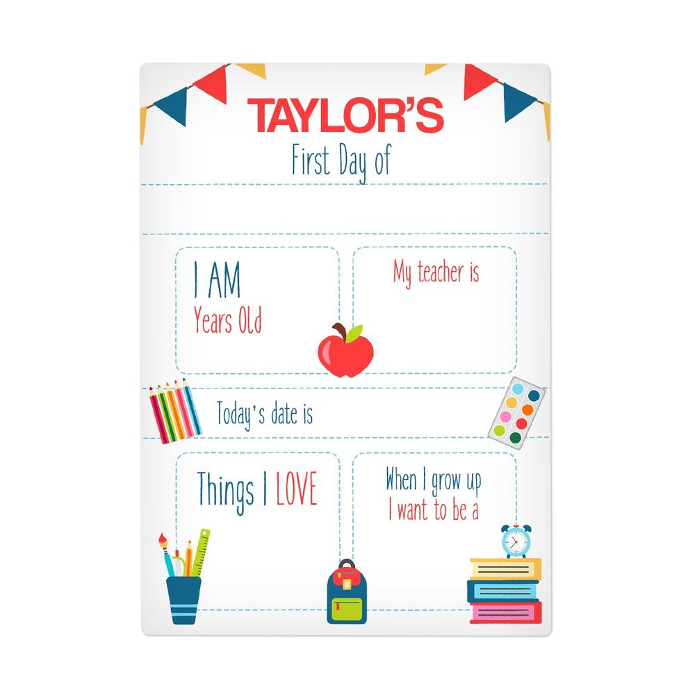 School First Day Sign - Large