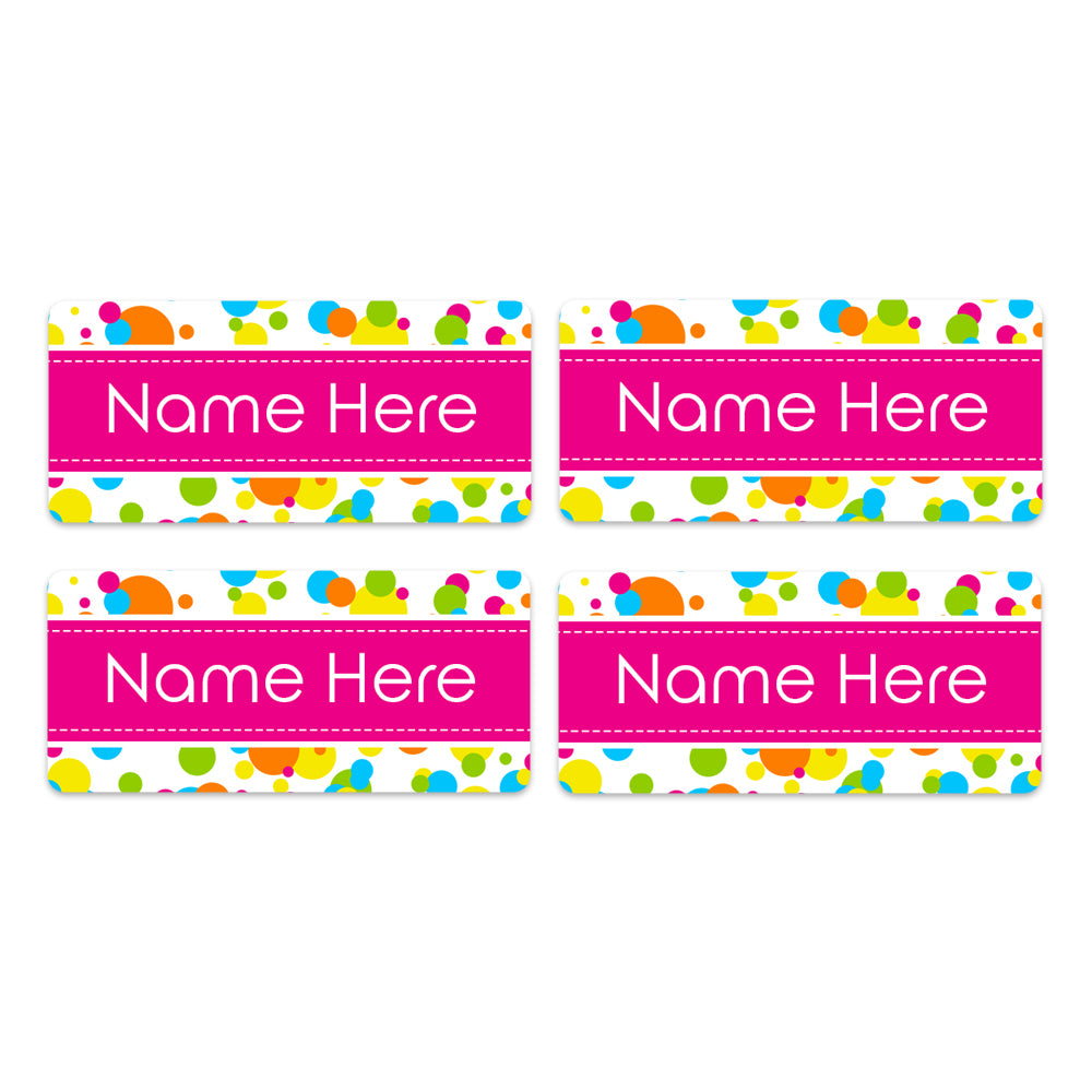 Bubbles Rectangle Name Labels 32pk