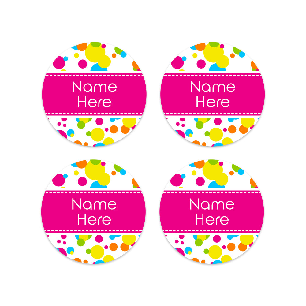 Bubbles Round Name Labels 30pk
