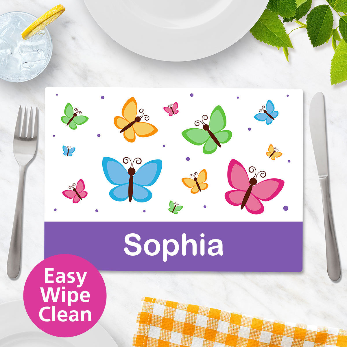 Butterflies Wipe Clean Placemat - Large