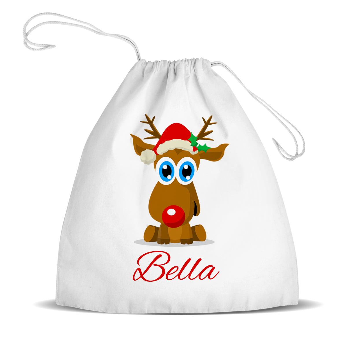 Cute Reindeer Premium Drawstring Bag