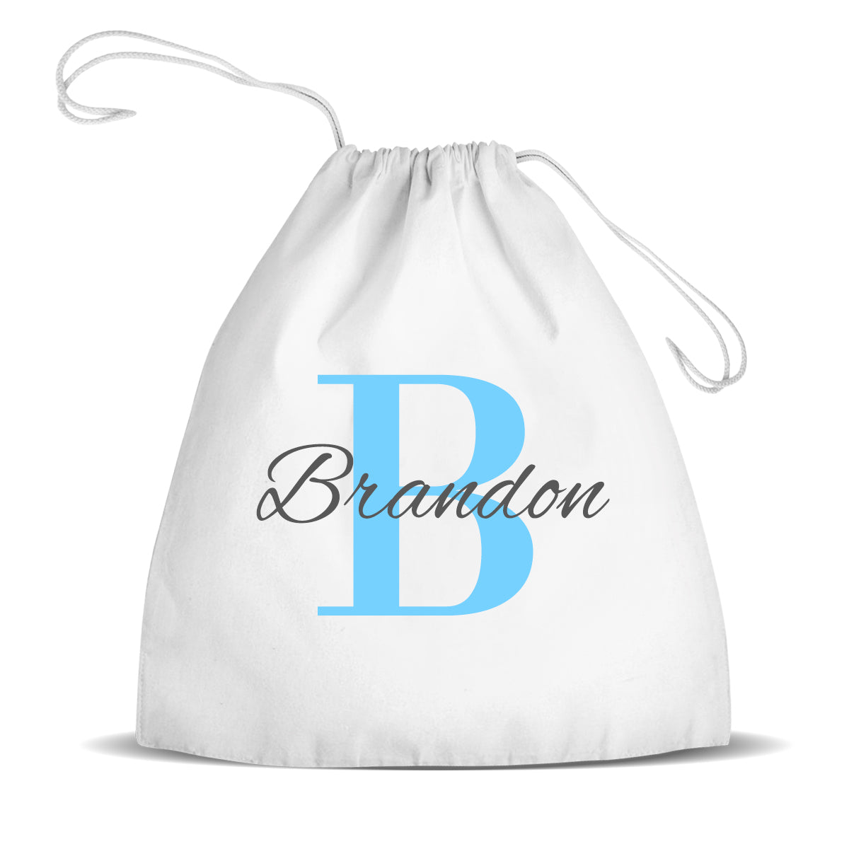 Blue Monogram Premium Drawstring Bag