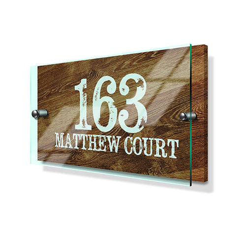 Wood Pine Effect Classic Metal Sign with Premium Acrylic Front