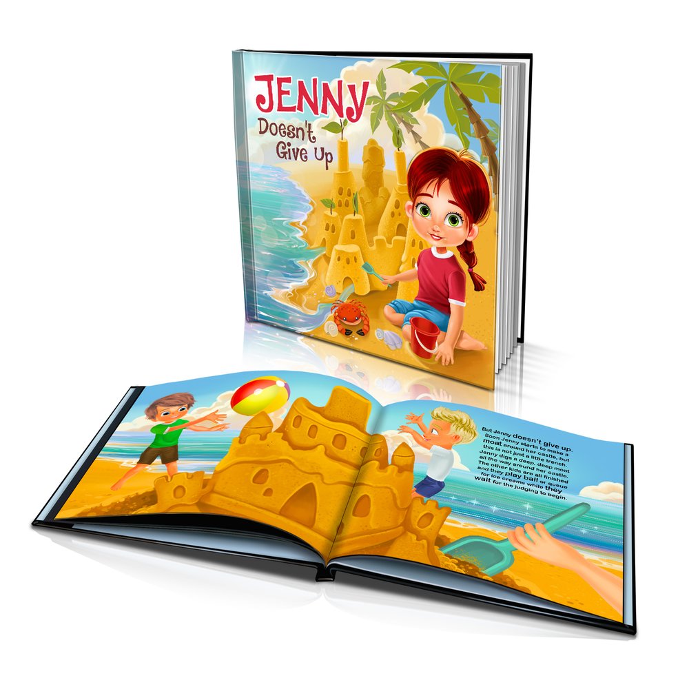 Doesn't Give Up 2 Large Hard Cover Story Book