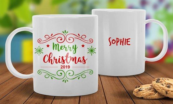 Merry Christmas White Christmas Plastic Mug