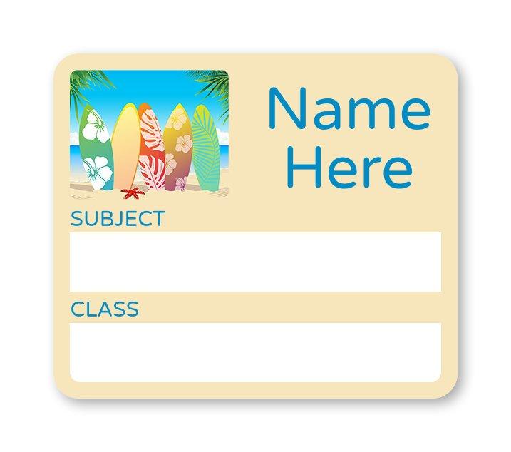 Beach School Book Label