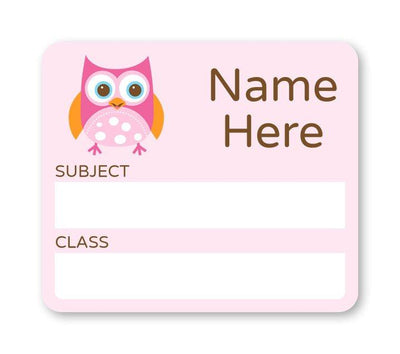 Owl School Book Label