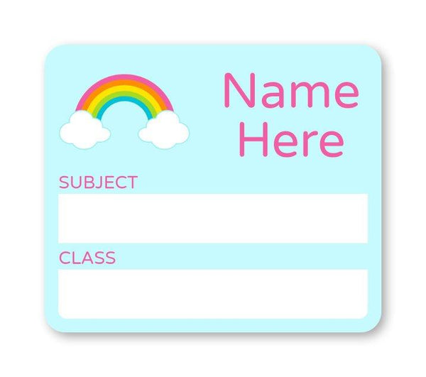 Rainbow School Book Label
