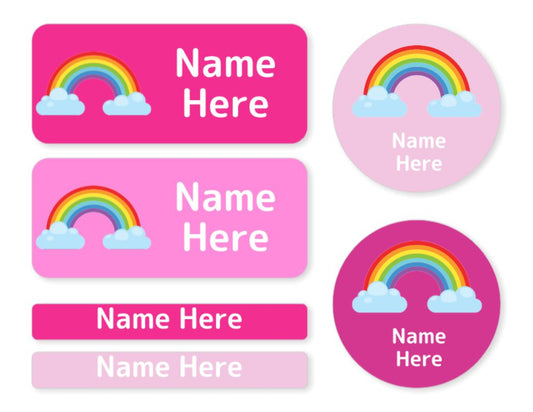Rainbow Mixed Name Label Pack