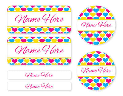 Hearts Mixed Name Label Pack
