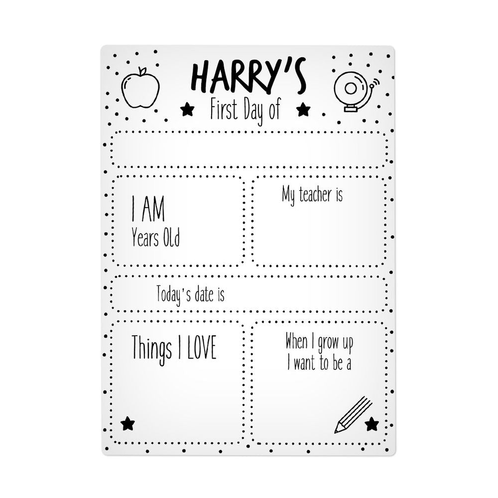 Black Dots First Day Sign - Large