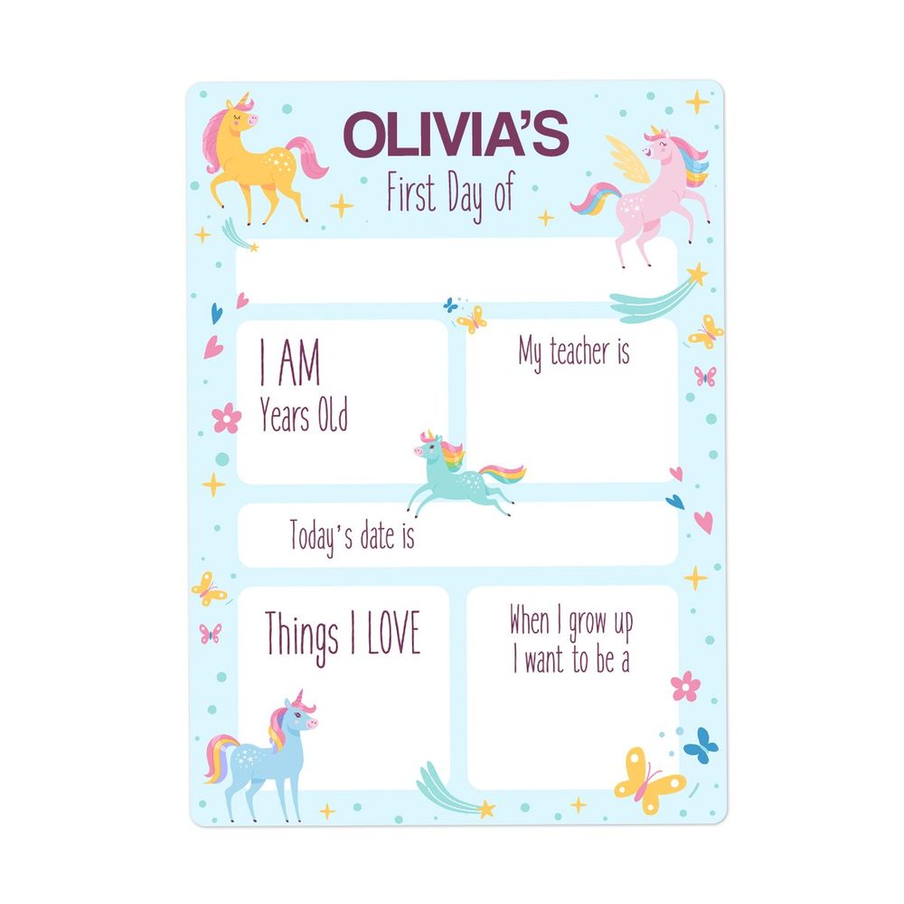 Unicorn First Day Sign - Small