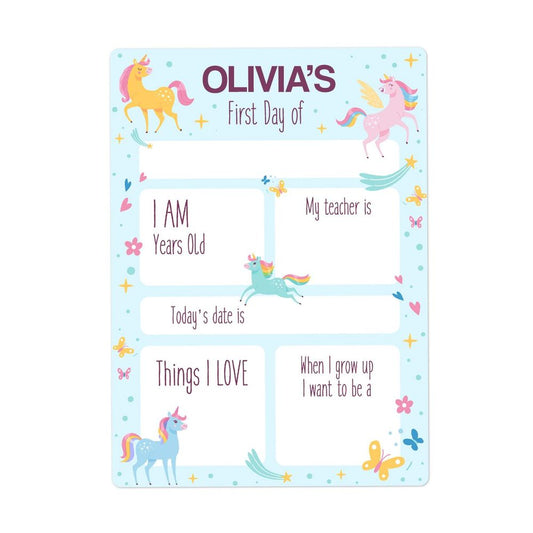 Unicorn First Day Sign - Small