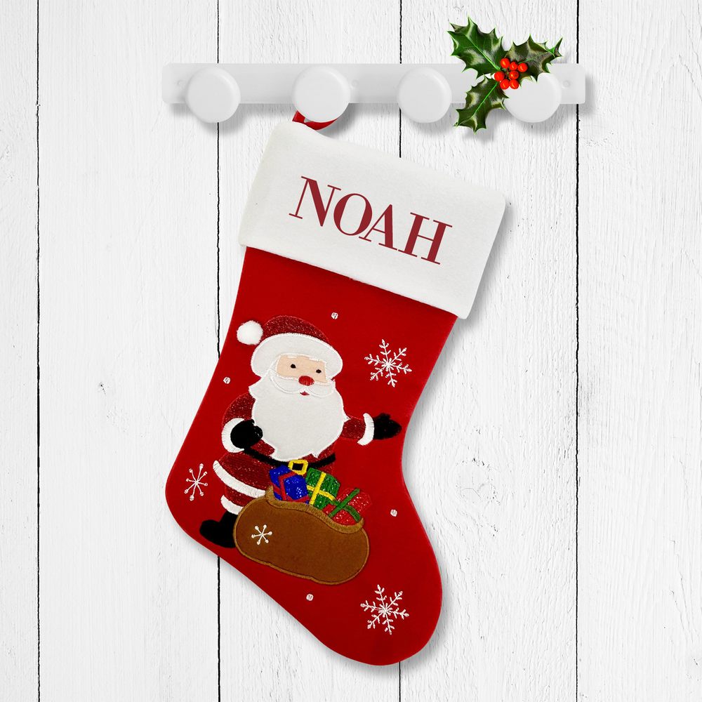 Santa with Sack Red Santa Stocking