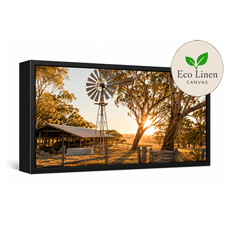 12x40" Framed Eco Linen Canvas Print