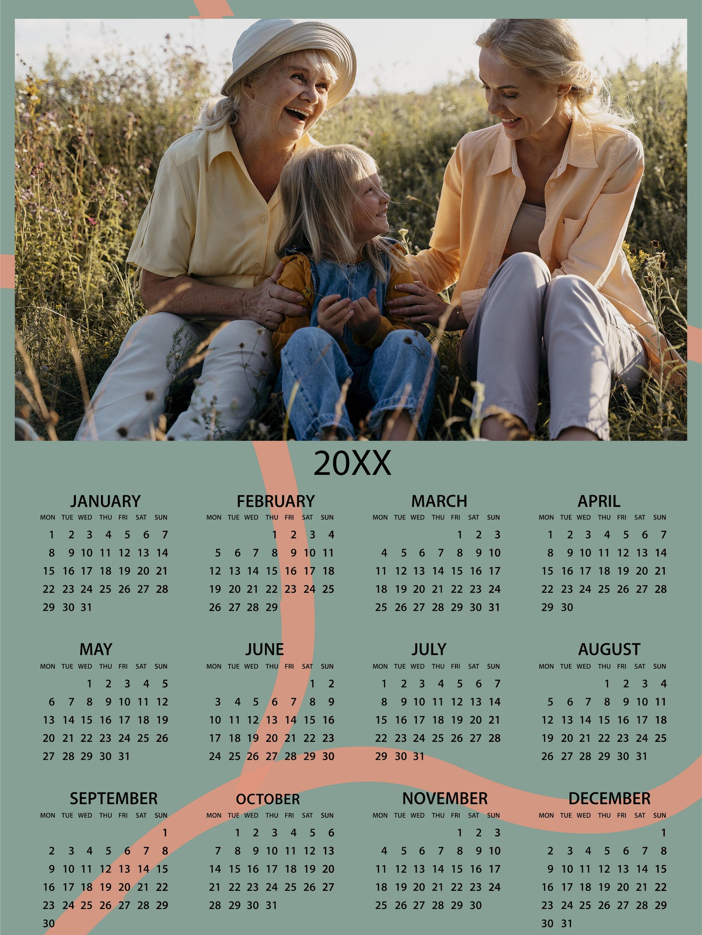 8x12" Sticky Calendar