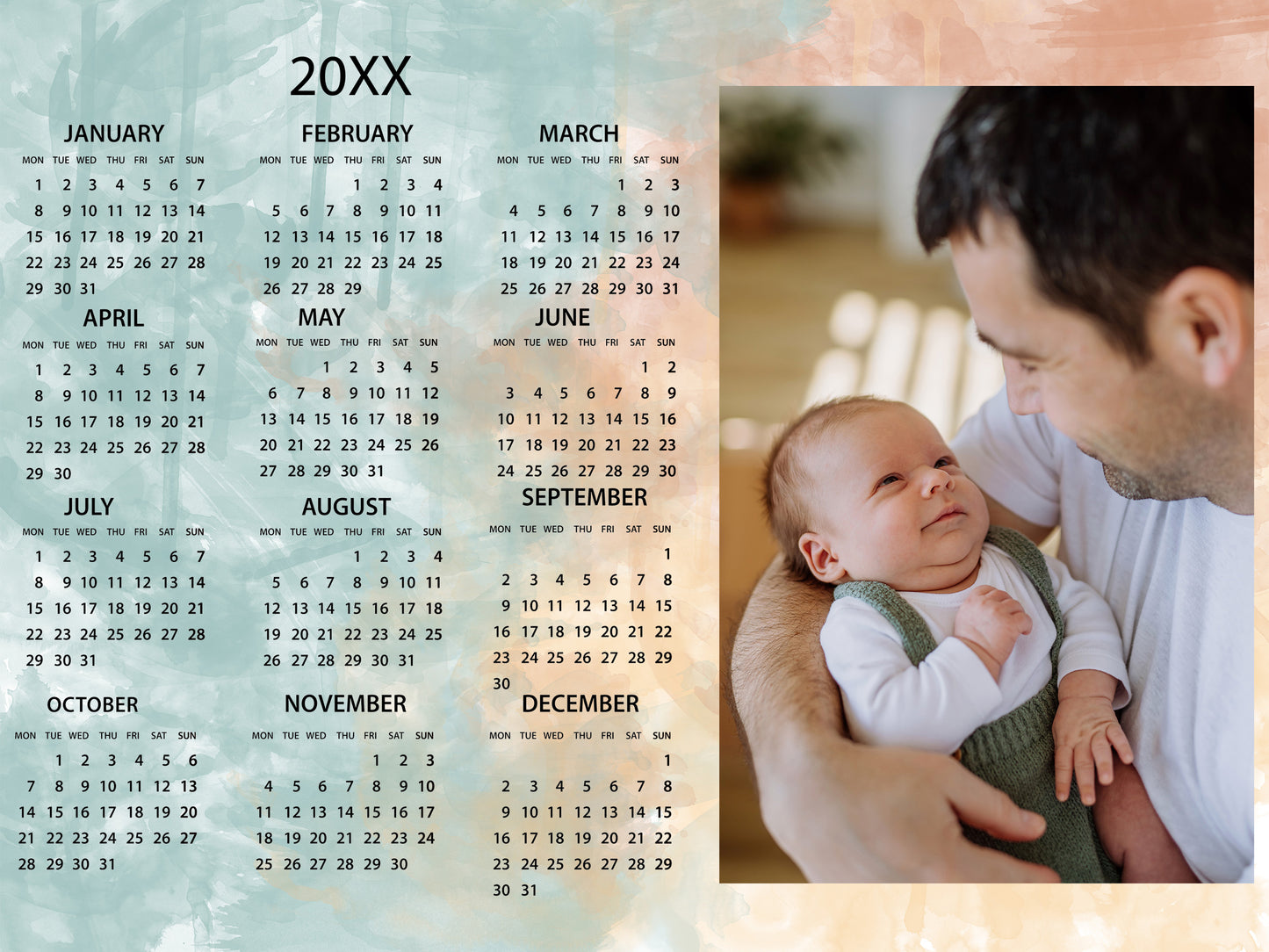 8x12" Sticky Calendar