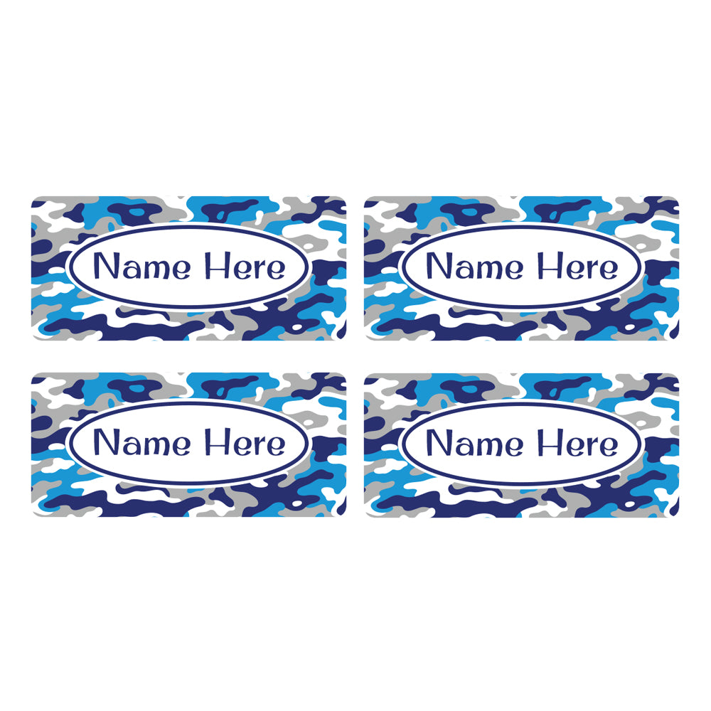 Camo Rectangle Name Labels 32pk