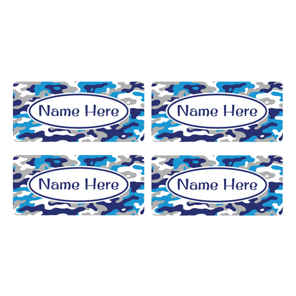 Camo Rectangle Name Labels 32pk