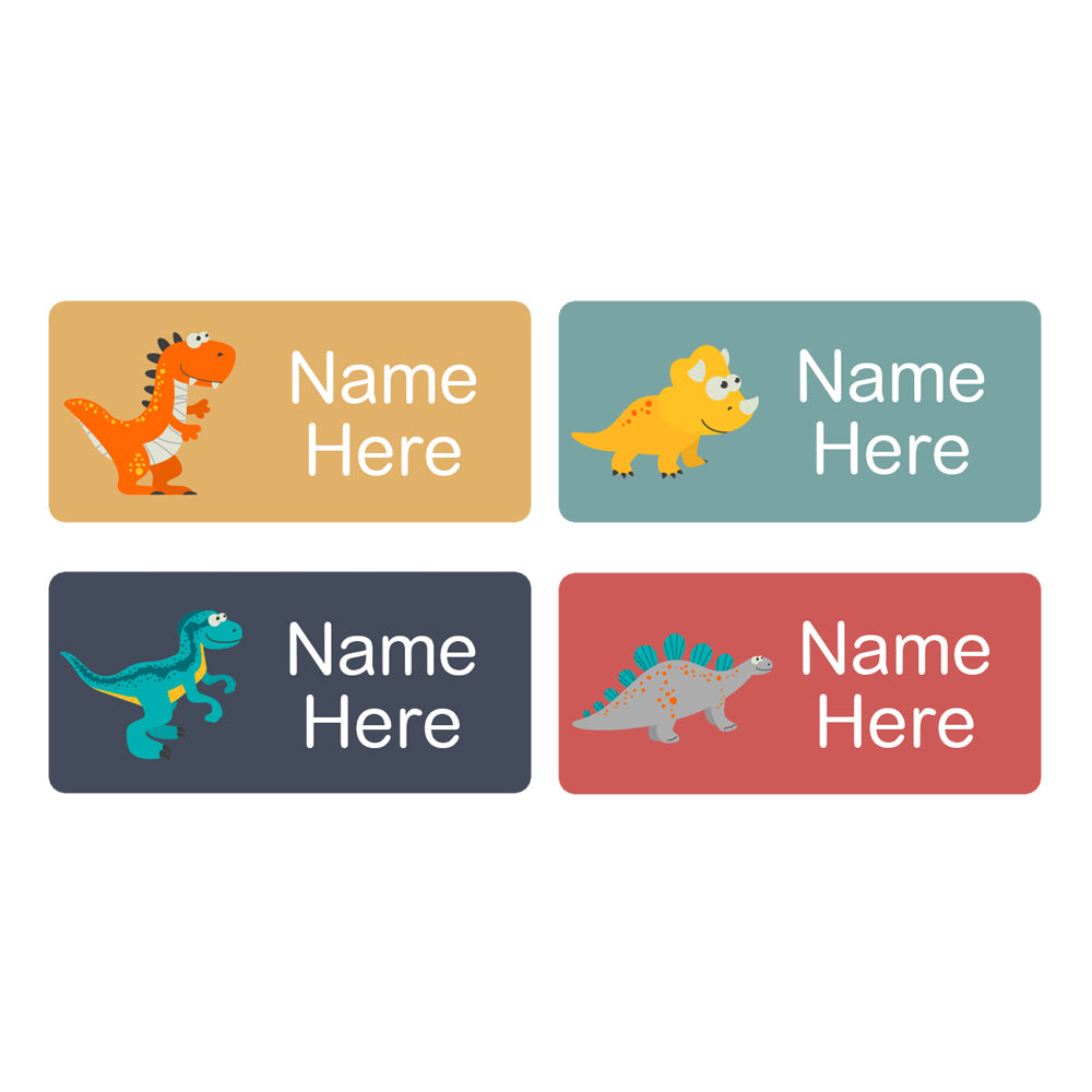 Dinosaur Rectangle Name Labels 32pk