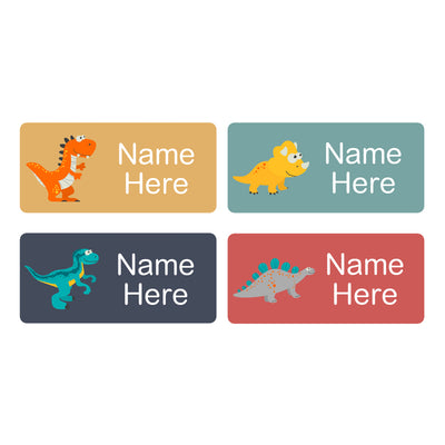 Dinosaur Rectangle Name Labels 32pk