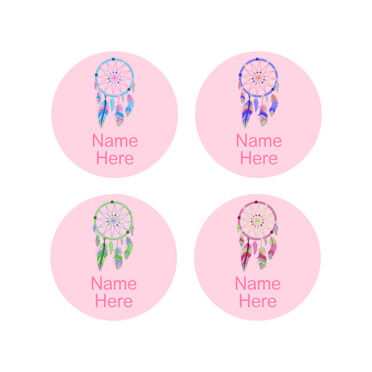 Dream Catcher Round Name Labels 30pk