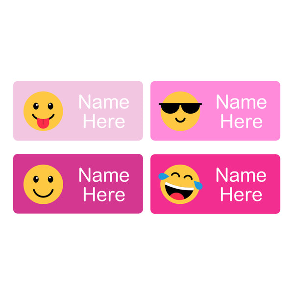 Emoji Rectangle Name Labels 32pk