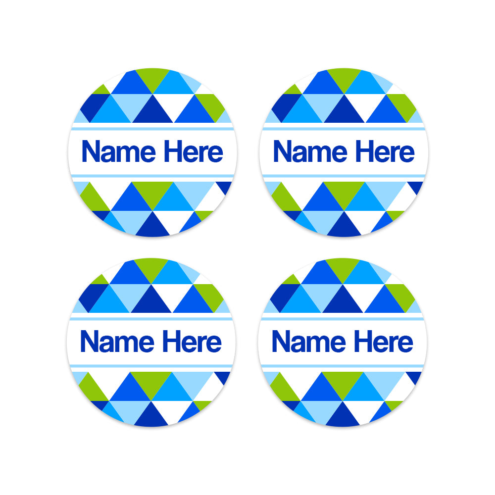 Geometric Round Name Labels 30pk