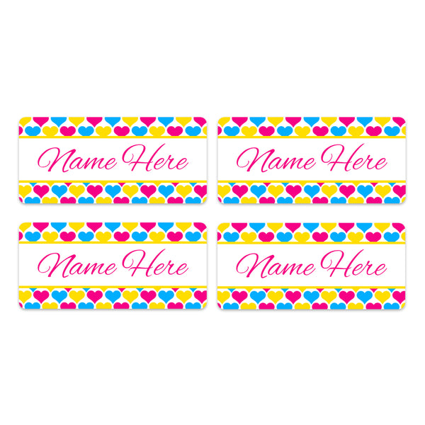 Heart Rectangle Name Labels 32pk