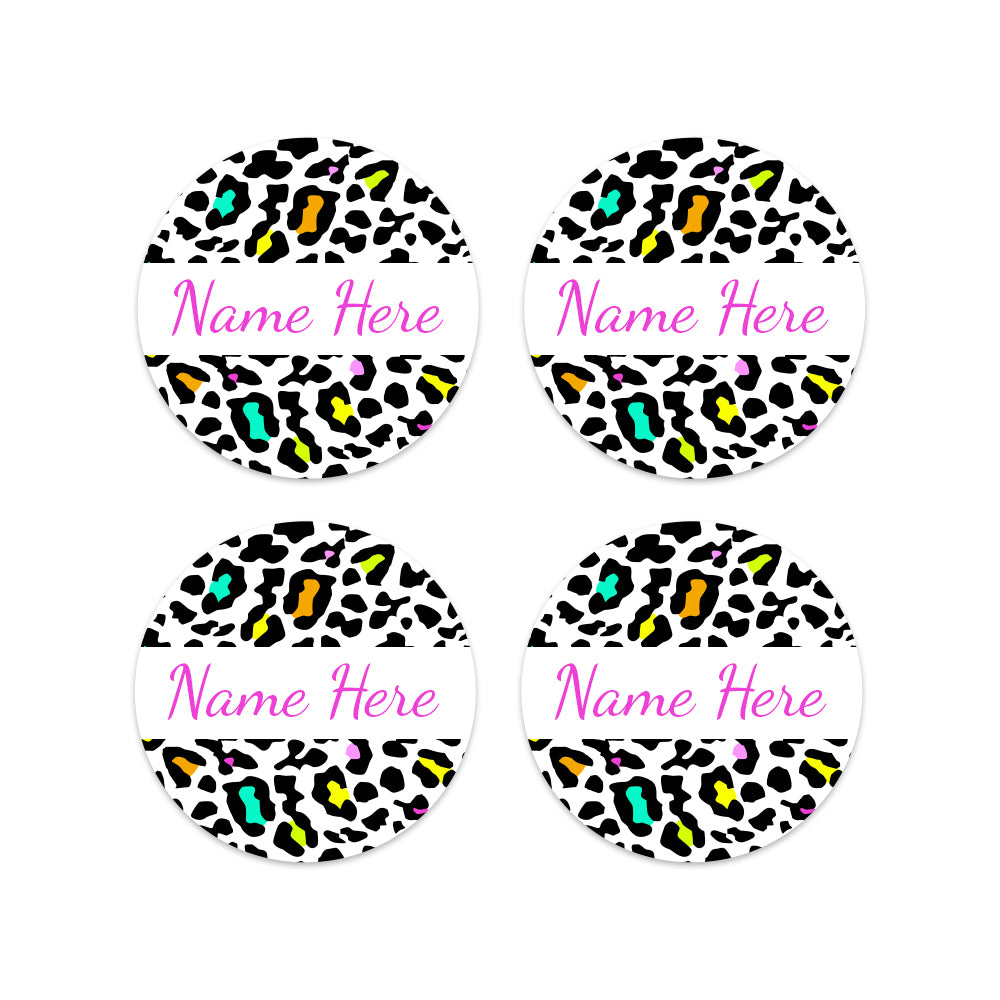Leopard Print Round Name Labels 30pk – BIGW Photos