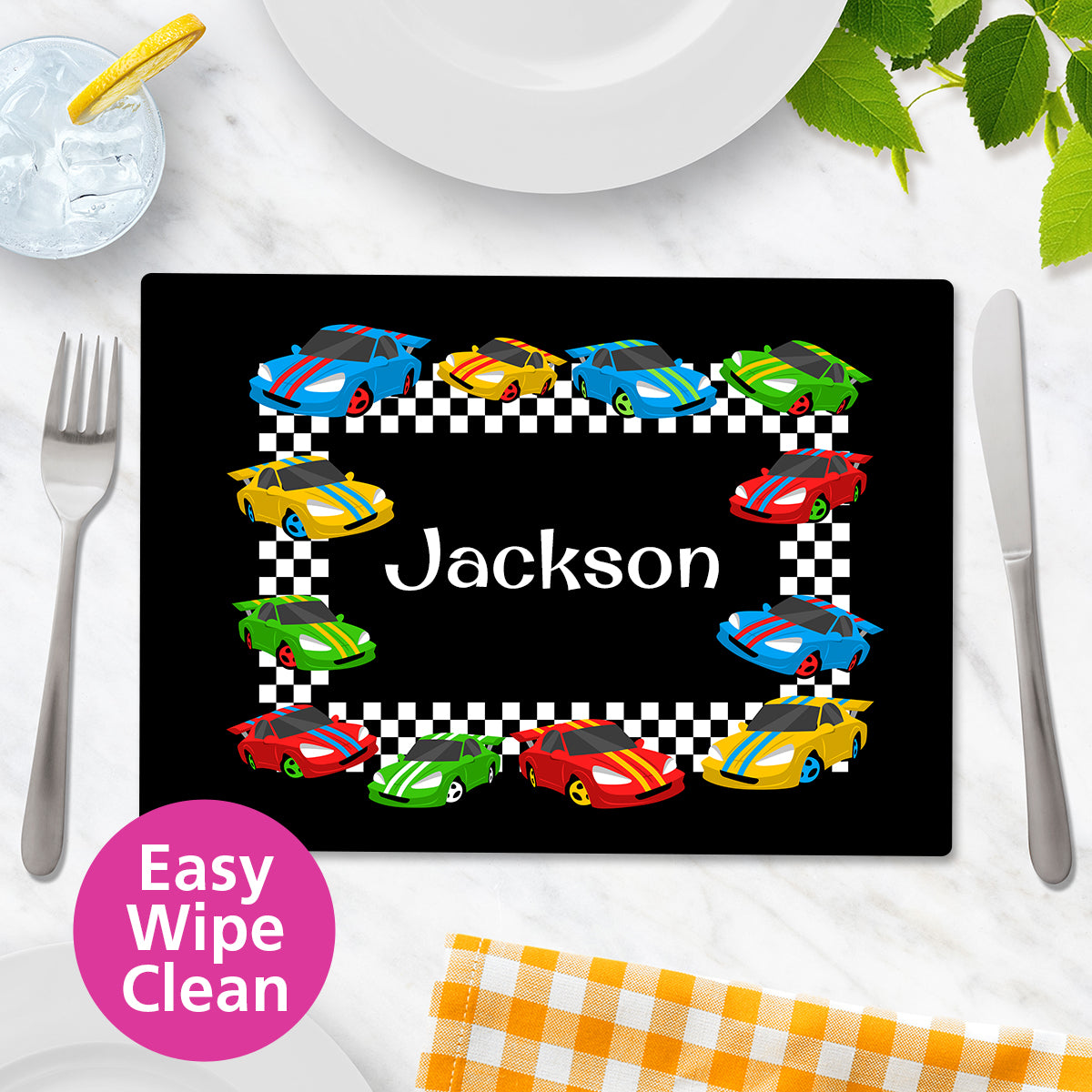 Race Car Wipe Clean Placemat - Large