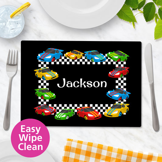 Race Car Wipe Clean Placemat - Large