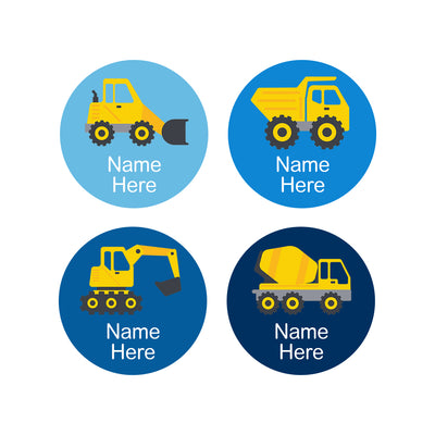 Little Digger Round Name Labels 30pk