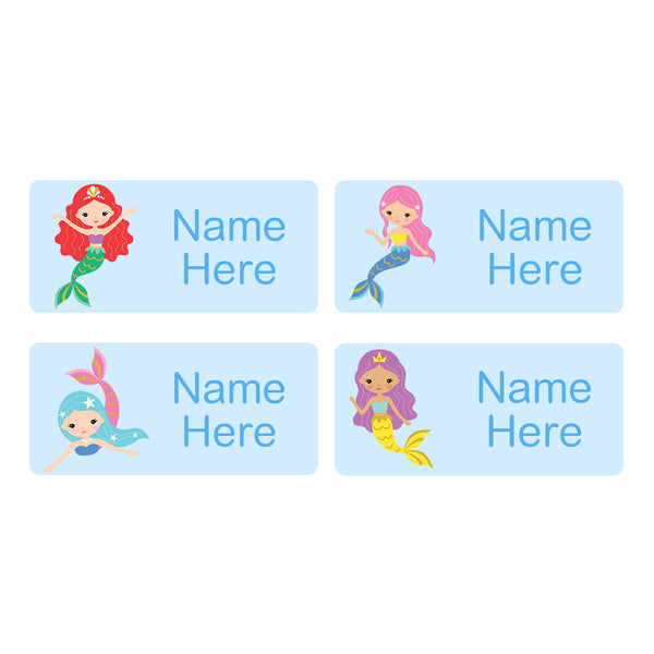 Mermaids Rectangle Name Labels 32pk