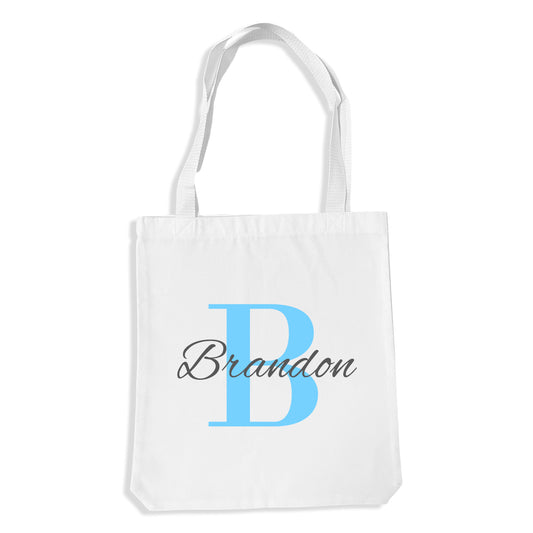 Blue Monogram Premium Tote Bag