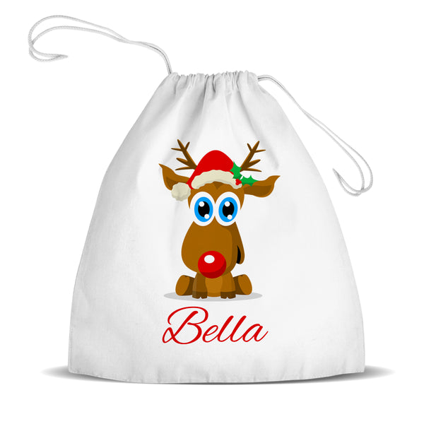 Cute Reindeer Premium  Drawstring Bag