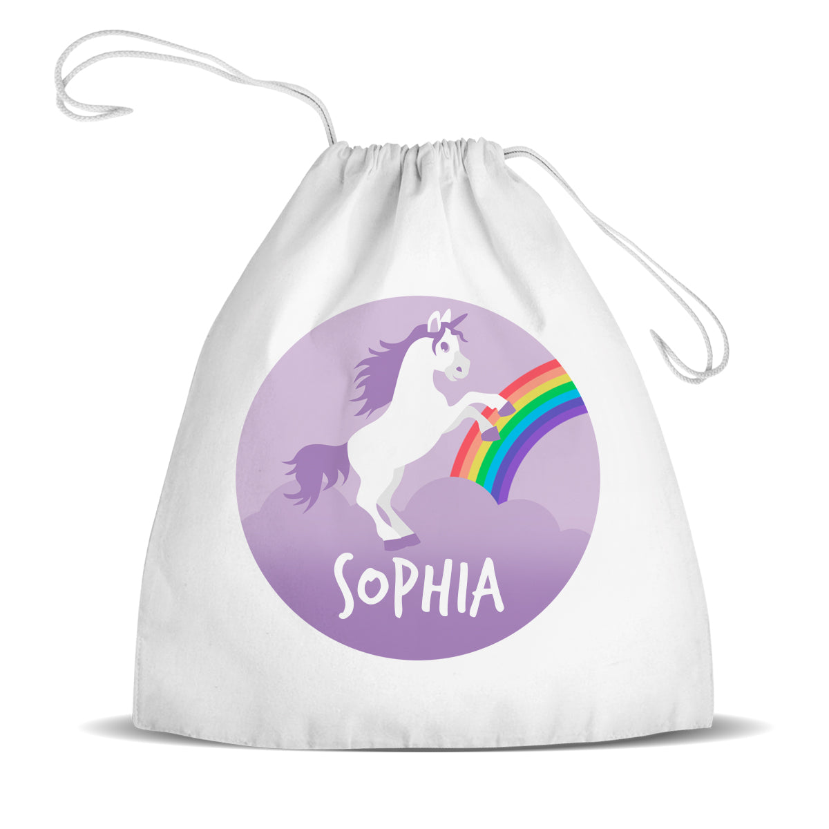 Purple Unicorn Premium Drawstring Bag