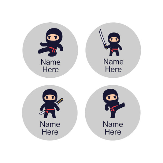 Ninja Round Name Labels 30pk