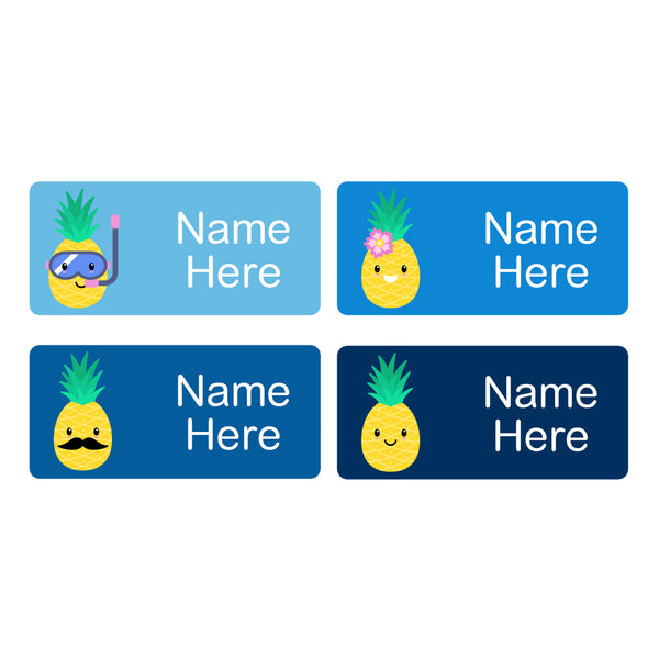 Pineapple Rectangle Name Labels 32pk