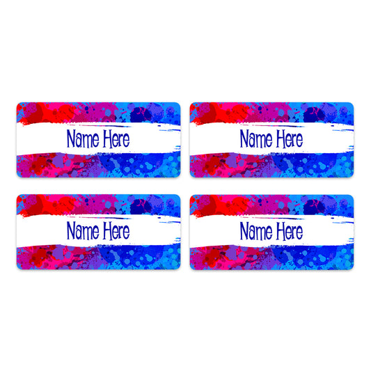 Splatter Rectangle Name Labels 32pk