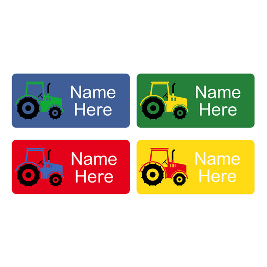 Tractor Rectangle Name Labels 32pk