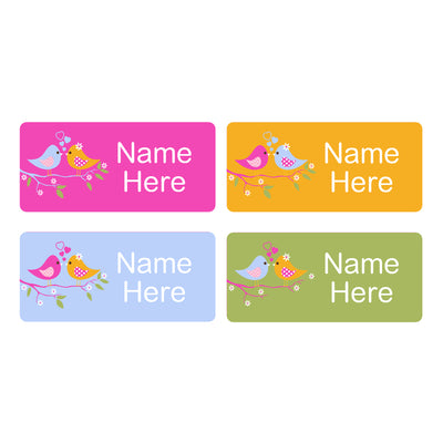 Two Birds Rectangle Name Labels 32pk