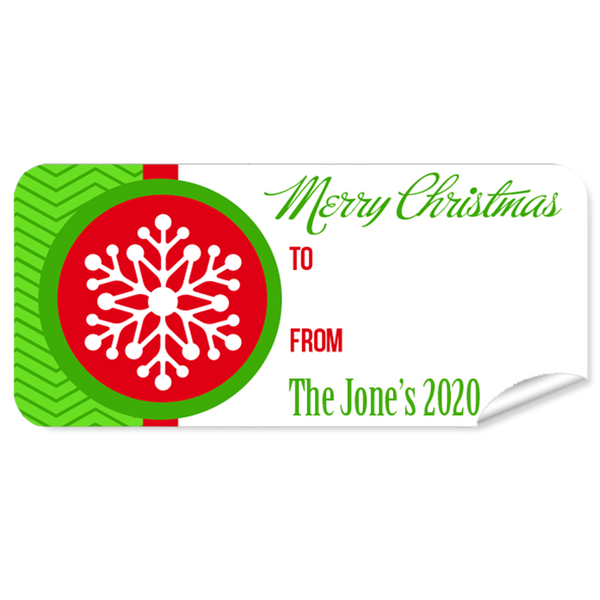 Red Snow Flake 27pk Label Christmas