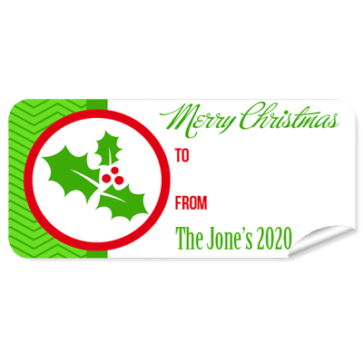 Red Holly 27pk Labels Christmas