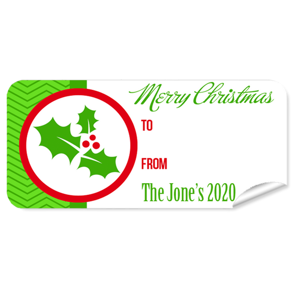 Red Holly 27pk Labels Christmas