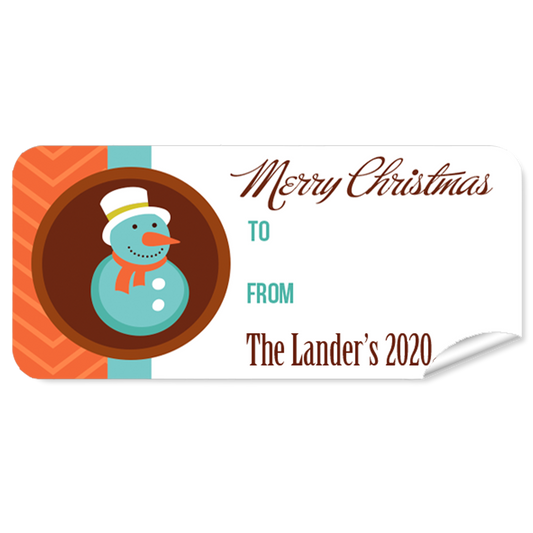 Snow Man 27pk Labels Christmas