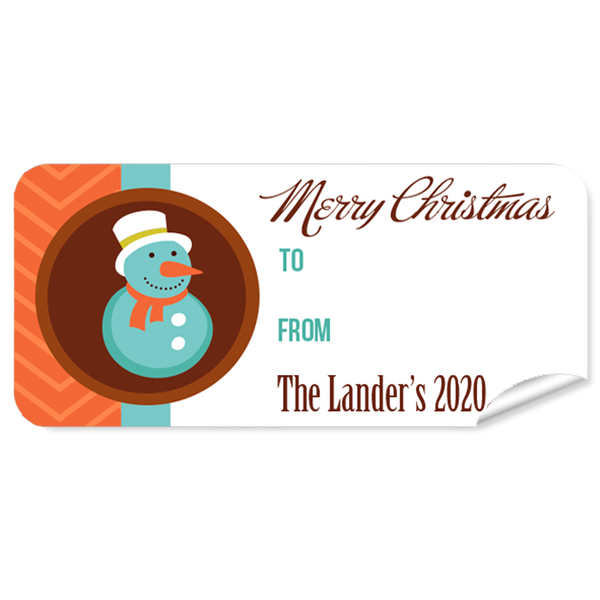 Snow Man 27pk Labels Christmas