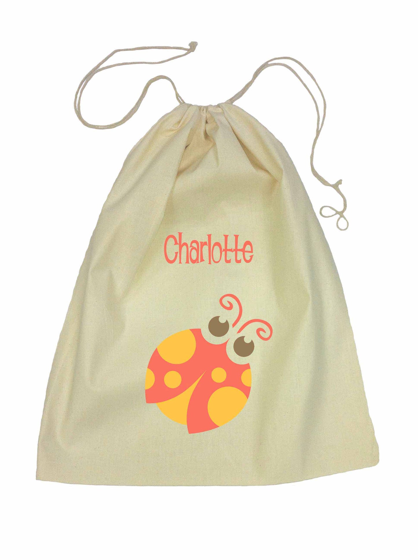 Calico Drawstring Bag - Red Beetle