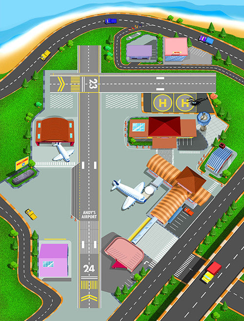 Small Airport Play Blanket