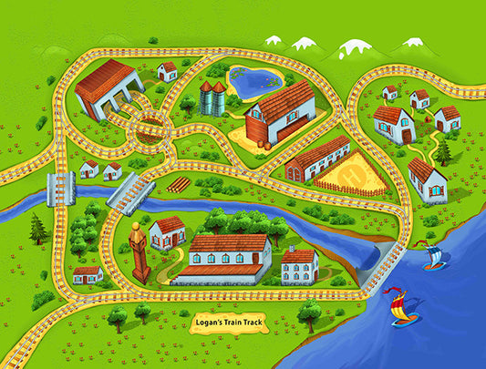 Small Train Play Blanket